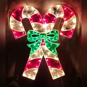 Vint 20" Light Up Holographic Candy Cane w/box (in/outdoor use) by Trim-A-Home